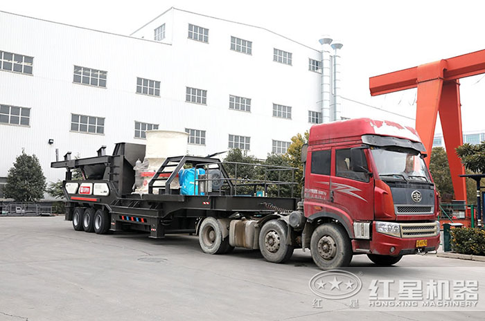 大型車(chē)載移動(dòng)式粉石機(jī)車(chē)頭牽著就可跑